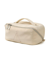 EACHY Letter A makeup bag front view shows initial print, ideal for gifting