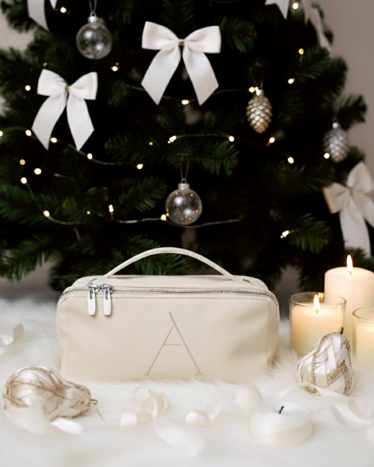 EACHY Letter A bag opened flat for easy visibility and quick access while traveling