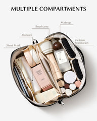 Eachy makeup bag divider inside keeps cosmetics organized during travel