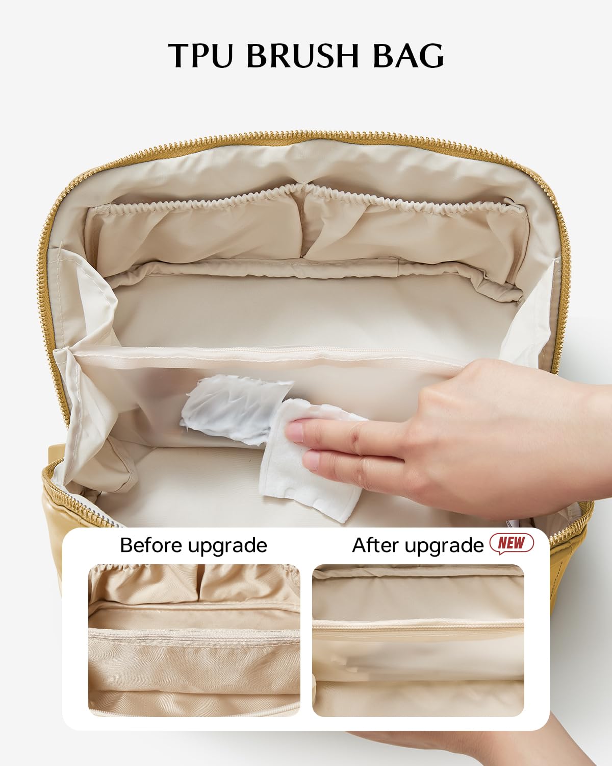 EACHY makeup bag spacious inside showing organized compartments