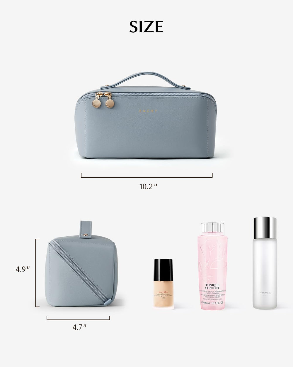 EACHY travel makeup bag with brush compartment enables visible tool storage in transit