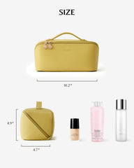 EACHY travel makeup bag clear TPU brush area lets tools stay visible.