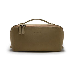 Eachy travel makeup bag flat open showing easy access and organization