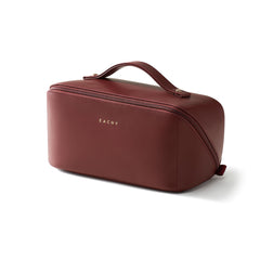 EACHY Travel Makeup Bag front view showing spacious design for organized cosmetics.