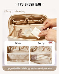 EACHY clear TPU brush compartment keeps brushes clean and visible