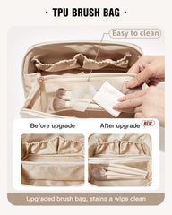 Eachy LD White waterproof PU leather exterior protects items during travel