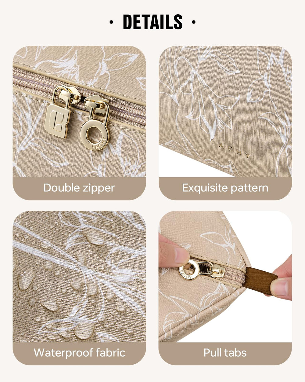 EACHY travel makeup bag versatile design doubles as toiletry or small purse