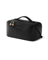 EACHY Travel Makeup Bag open flat design shows quick access for on-the-go grooming.