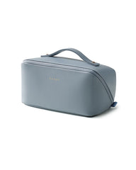 EACHY travel makeup bag open flat view for easy item visibility and access