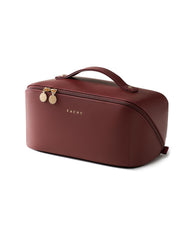 EACHY travel makeup bag open flat view showing organized compartments for easy access