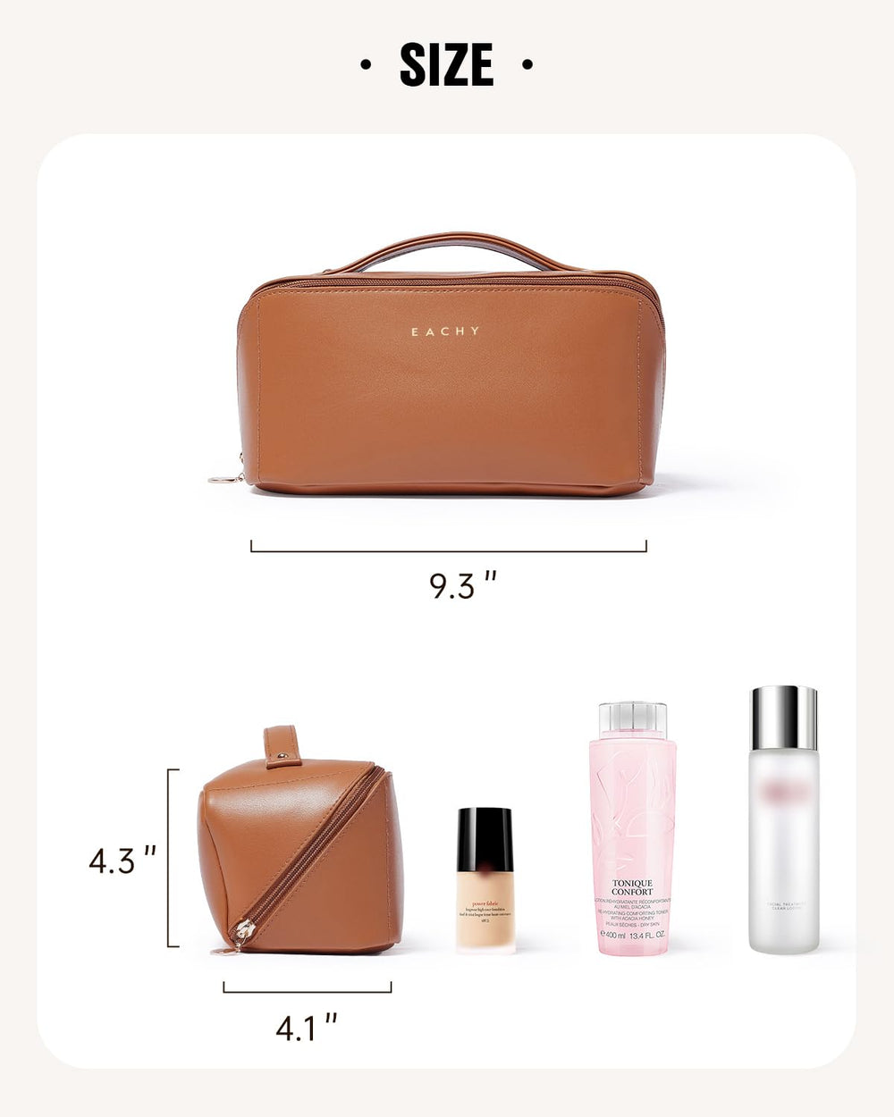 EACHY Travel Makeup Bag protective inflatable padding prevents creasing during shipping