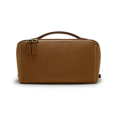 EACHY Travel Makeup Bag close-up shows soft faux suede texture for premium feel
