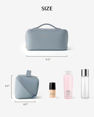 EACHY travel makeup bag waterproof PU leather for easy cleaning