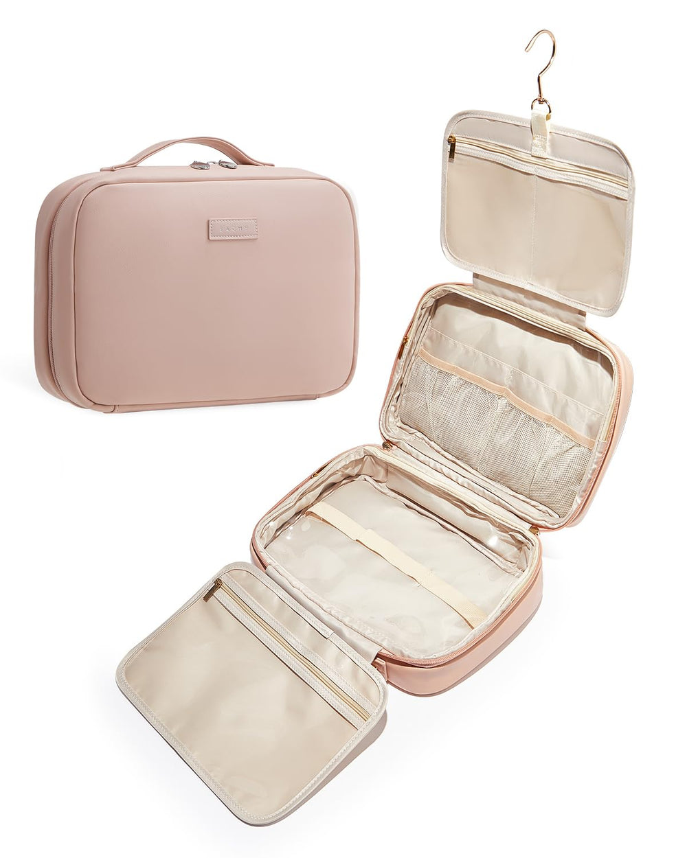 Eachy travel toiletry bag pink waterproof exterior for on-the-go protection