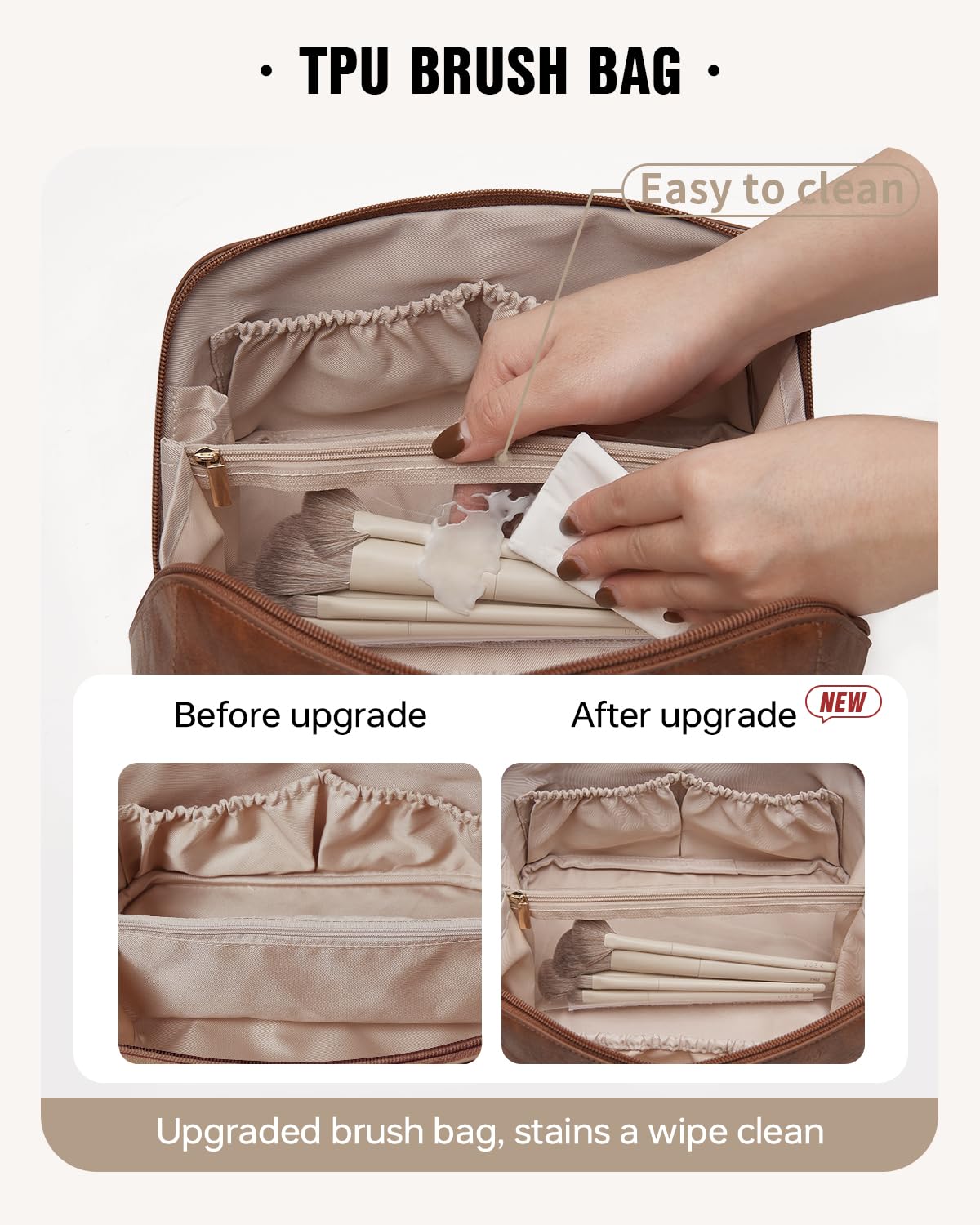 EACHY waterproof PU leather surface is easy to wipe clean.