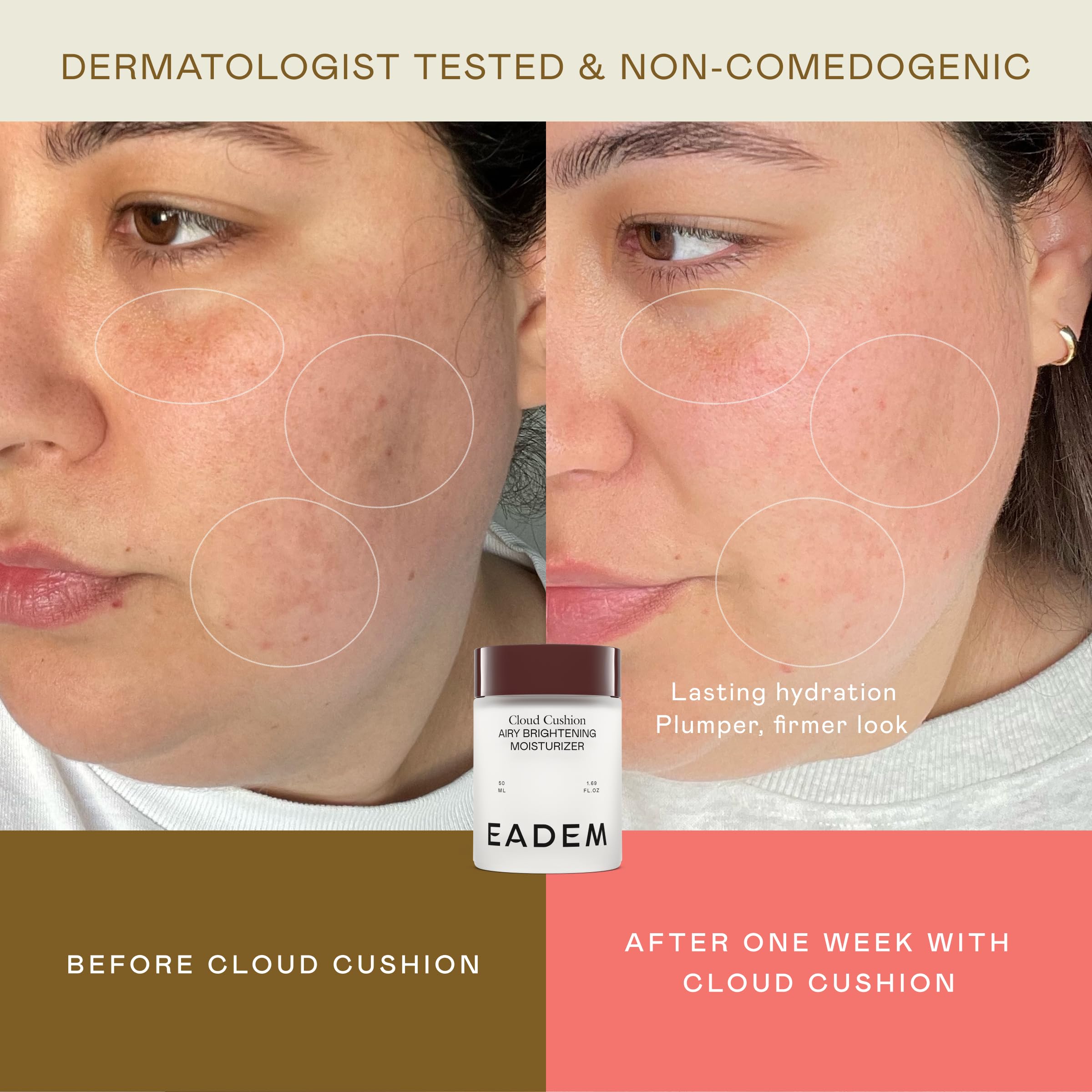 EADEM Cloud Cushion ingredient focus closeup on ceramides and peptides