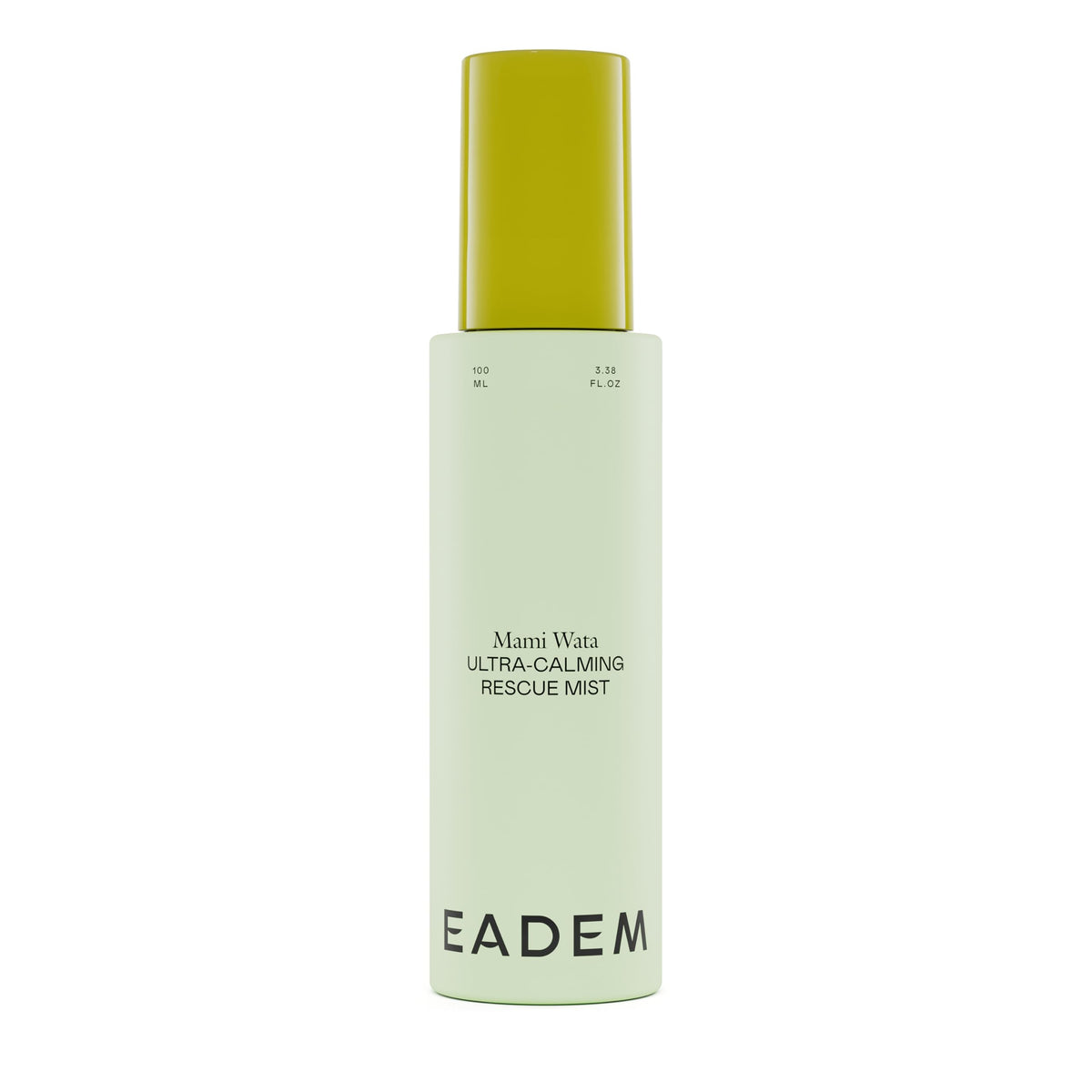 EADEM Mami-Wata bottle closeup showing a soothing hydrating mist for daily calm.