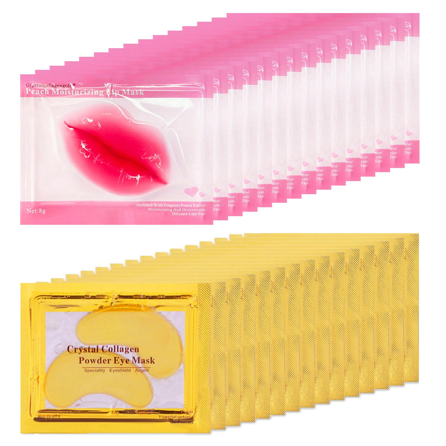 Eakroo 30-pairs lip-eye mask set for convenient at-home hydration and rejuvenation.