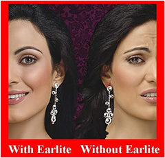 EarLite 240 clear patches closeup shows discreet, waterproof ear support.