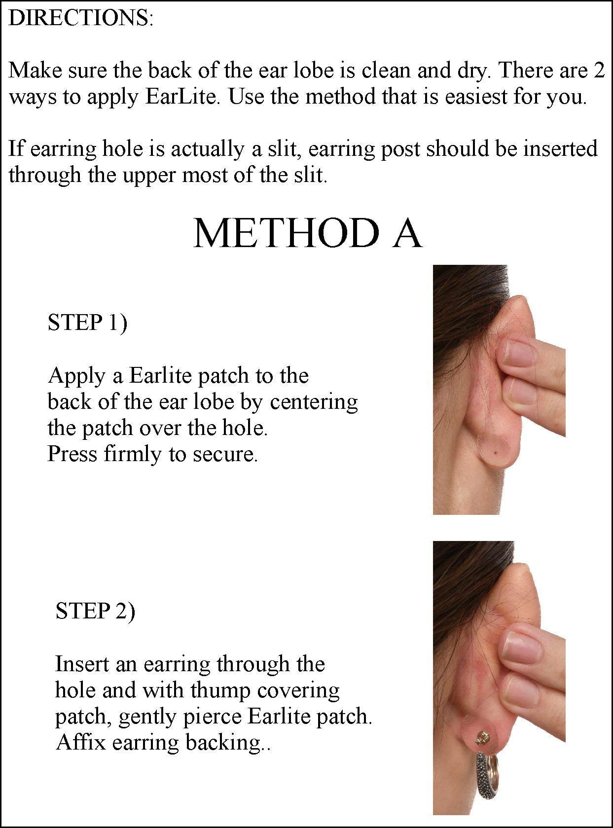 EarLite 240 invisible patches on ear offer a subtle, unnoticeable look.