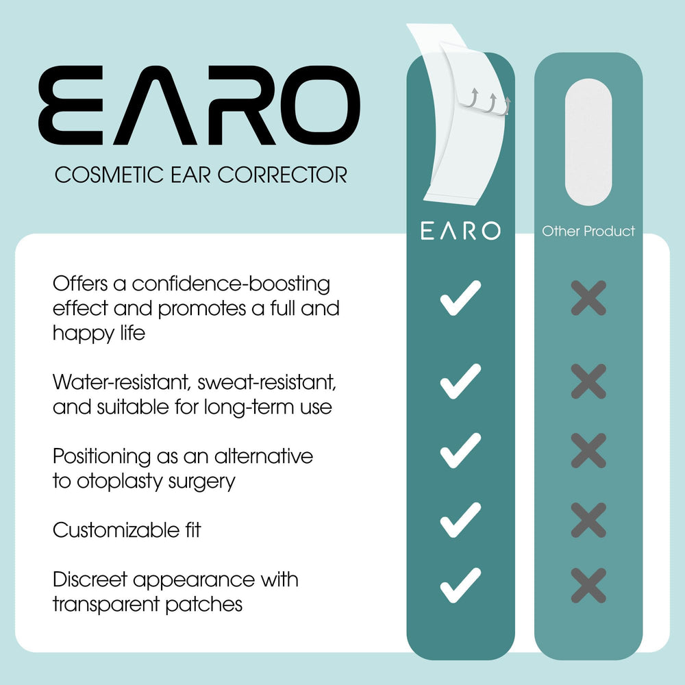 Earo clear adhesive delivers a discreet attachment blending with your ears.