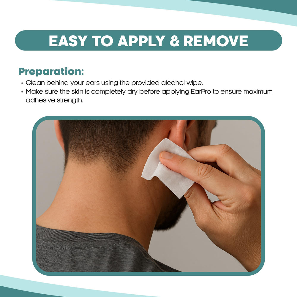 Earo ear corrector patches in discreet application for non-surgical ear shaping.