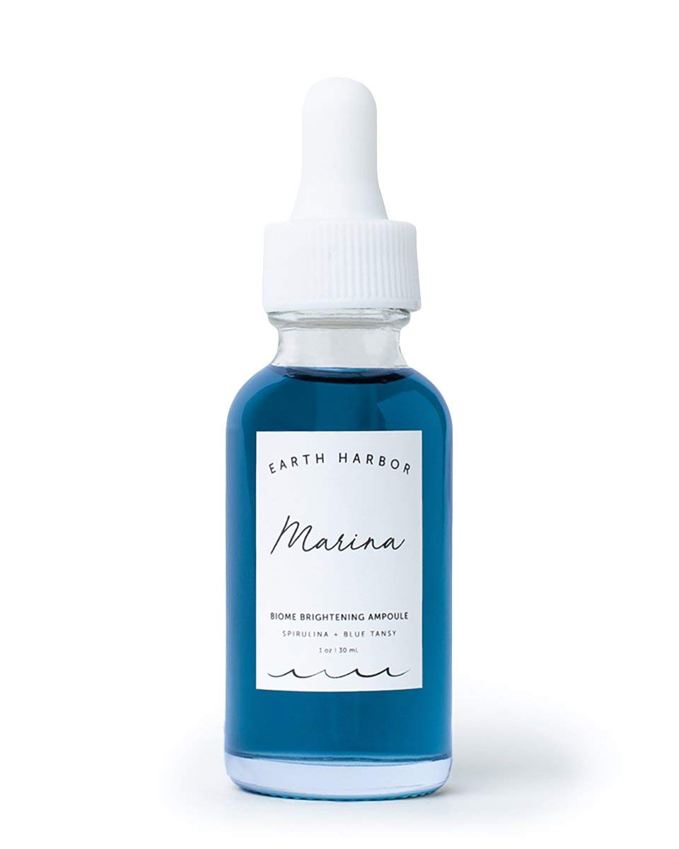 Earth Harbor Marina Biome ampoule closeup showing radiant glow for balanced skin.
