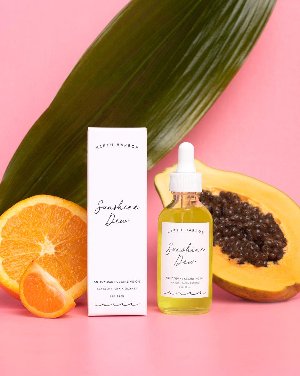 Earth Harbor Papaya enzymes and seed oil support texture during evening skincare.
