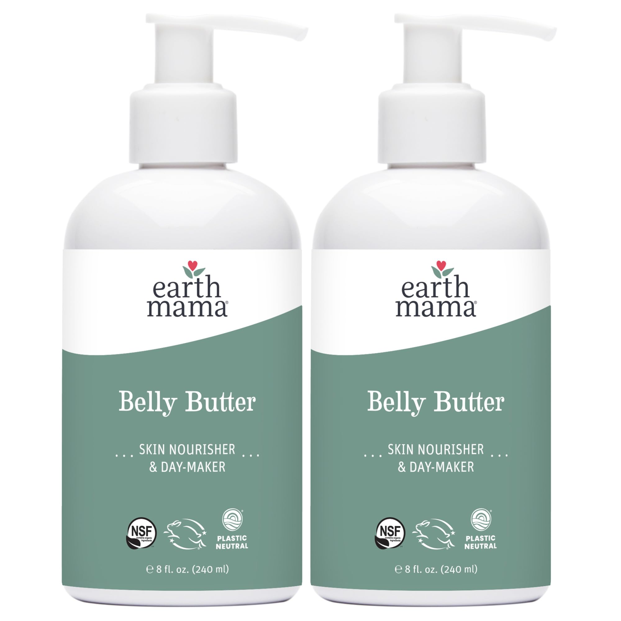 Earth Mama Belly Butter bottle front highlights fragrance-free, pregnancy-safe hydration