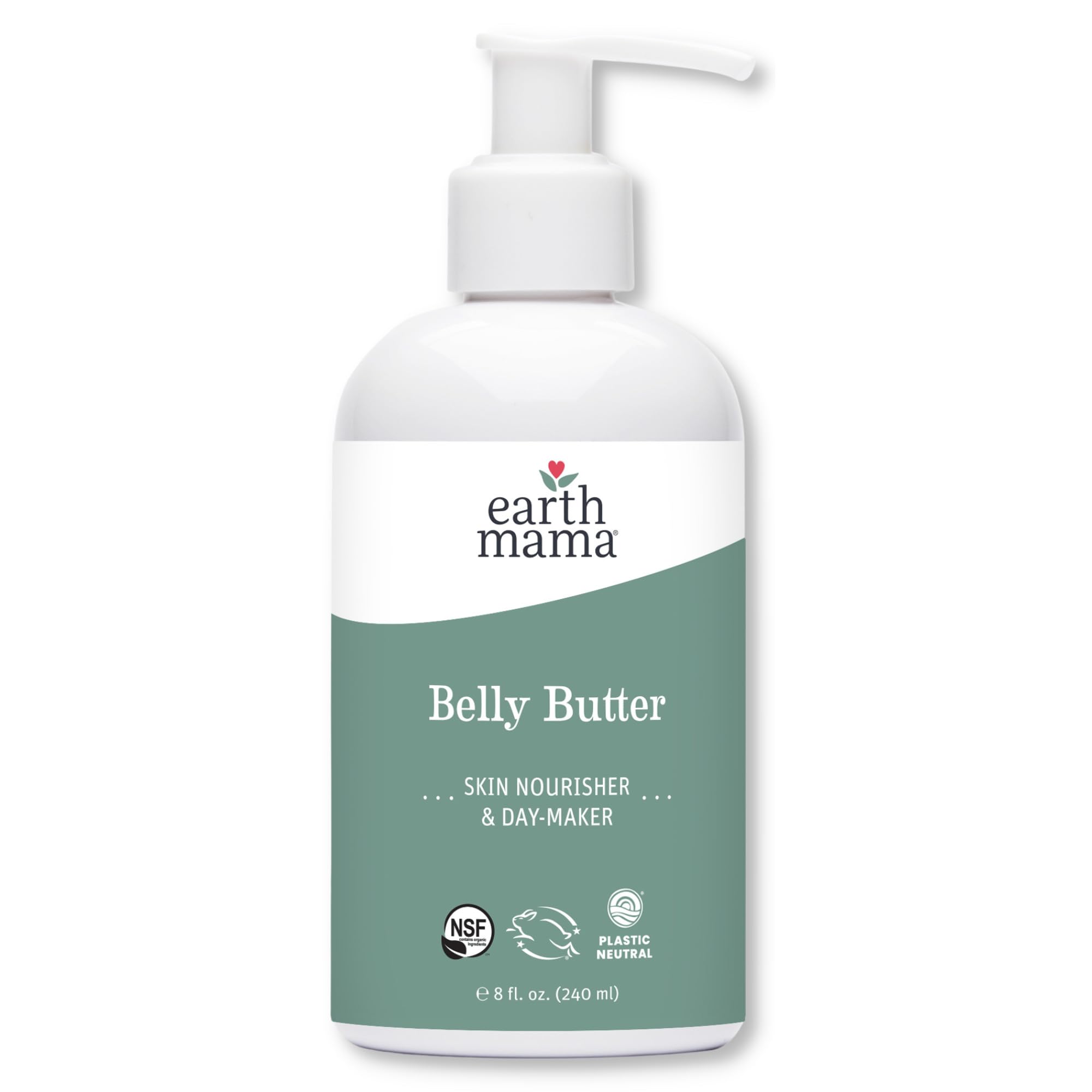 Earth Mama Belly Butter jar close-up showing fragrance-free rich texture