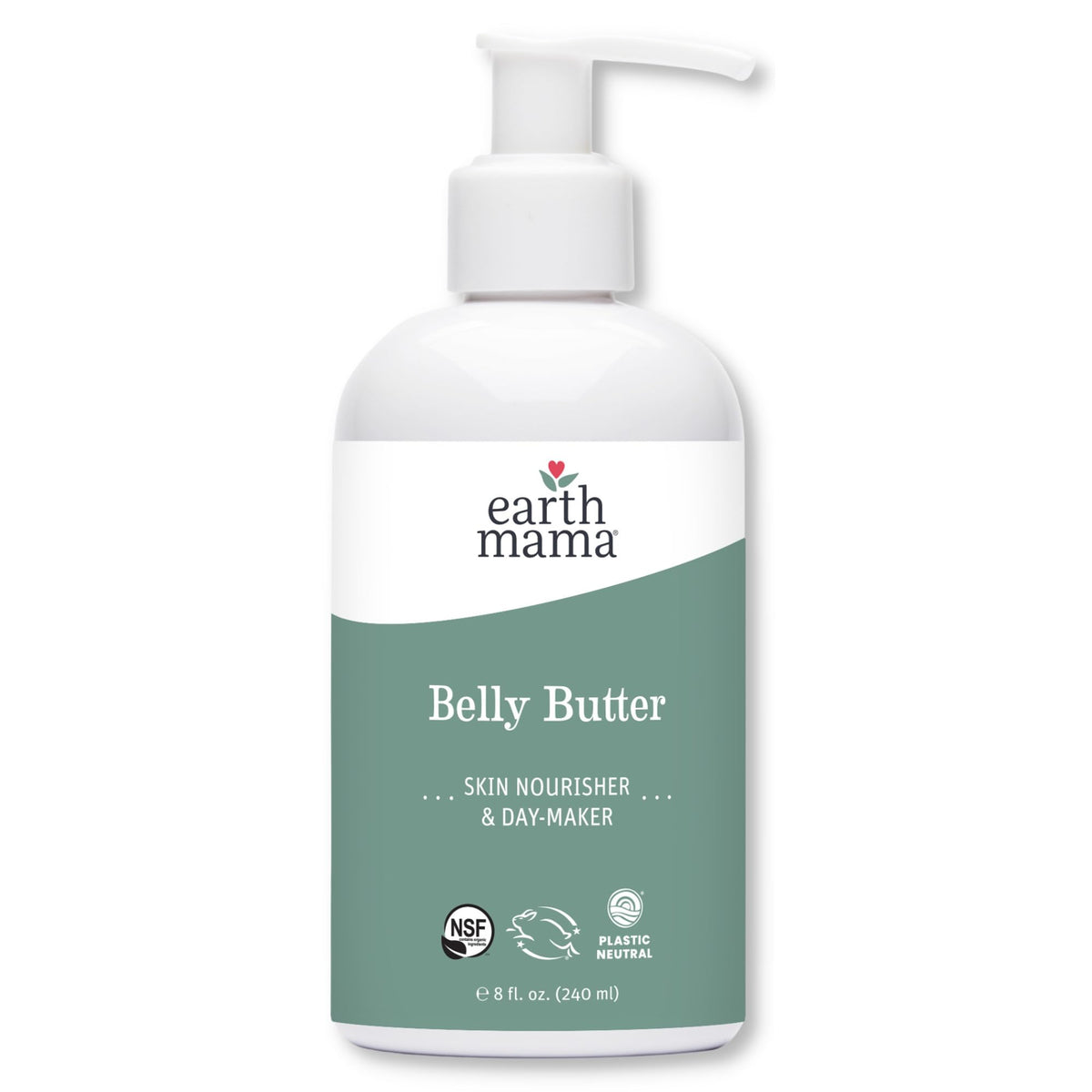 Earth Mama Belly Butter jar close-up showing fragrance-free rich texture