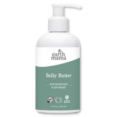 Earth Mama Belly Butter jar close-up showing fragrance-free rich texture