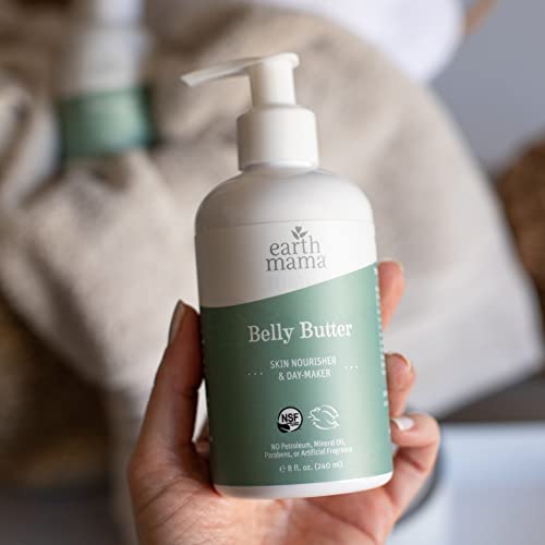 Earth Mama Belly Butter label with certifications underscores clean ingredients