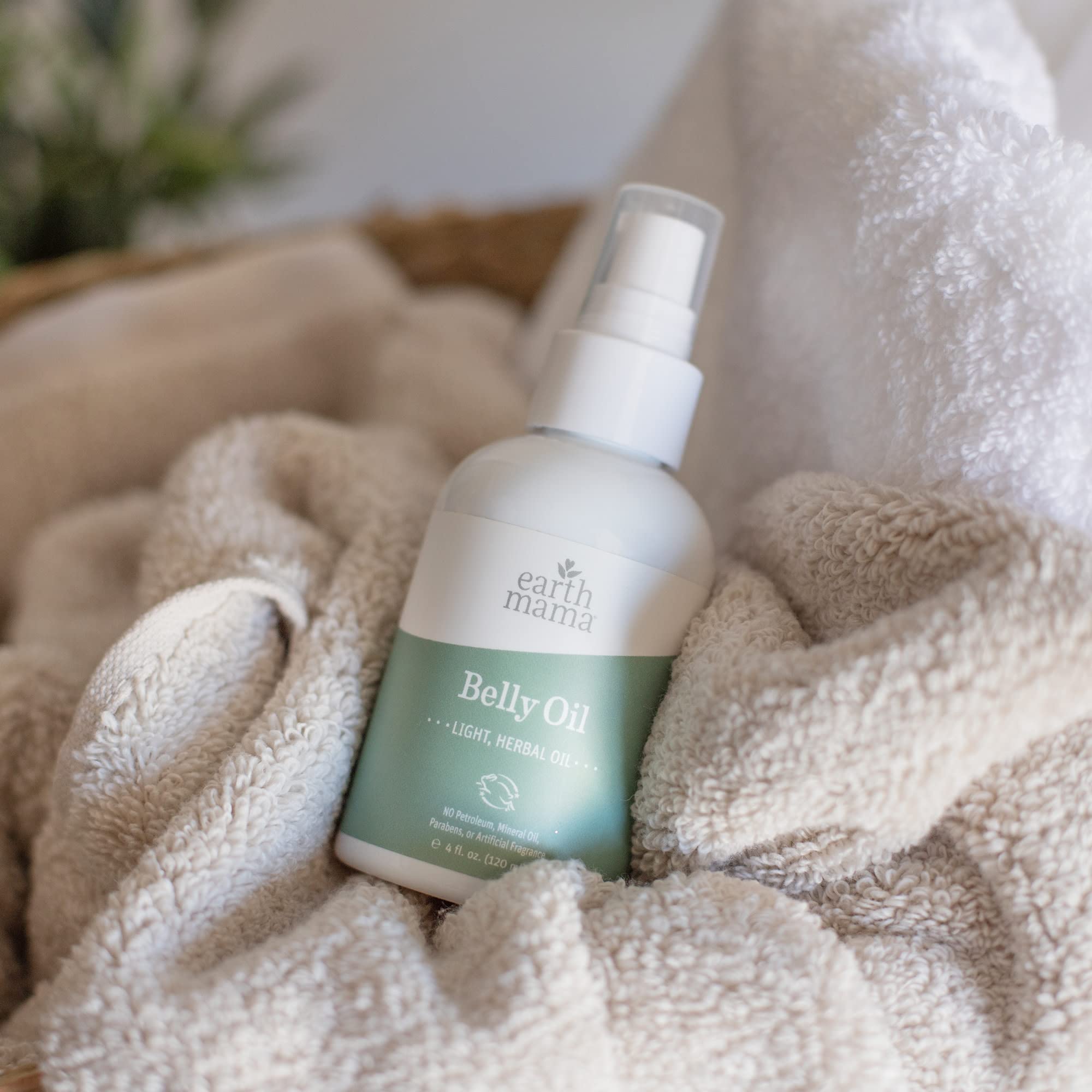 Earth Mama amber bottle emphasizes premium packaging for ongoing care.