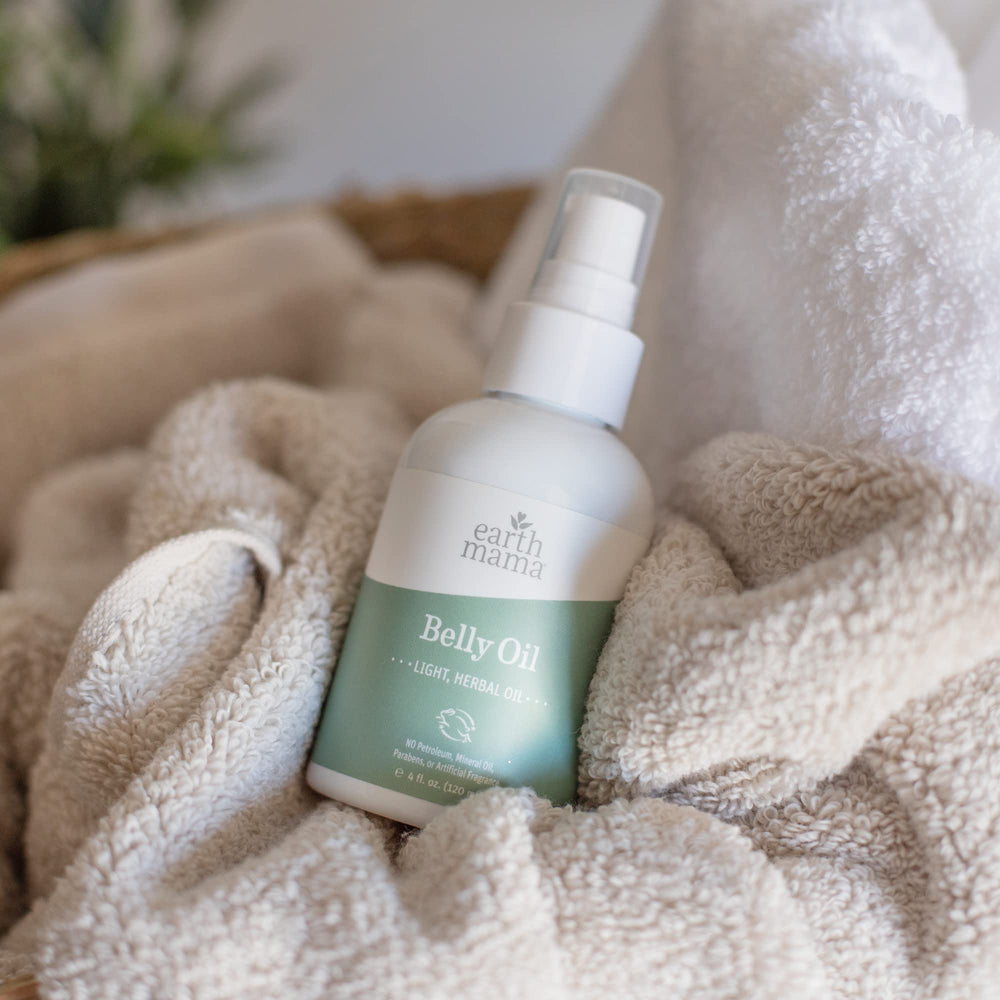Earth Mama amber bottle emphasizes premium packaging for ongoing care.