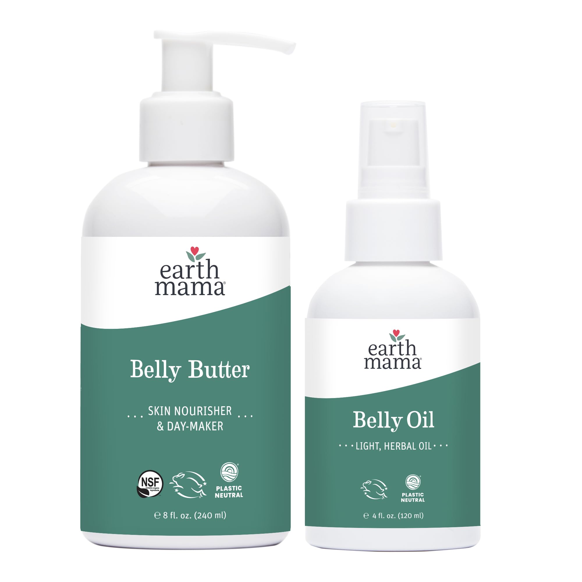 Earth Mama Belly Oil bottle ready for application to hydrate dry pregnancy skin.