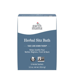 Earth Mama herbal sitz bath packaging highlights postpartum comfort