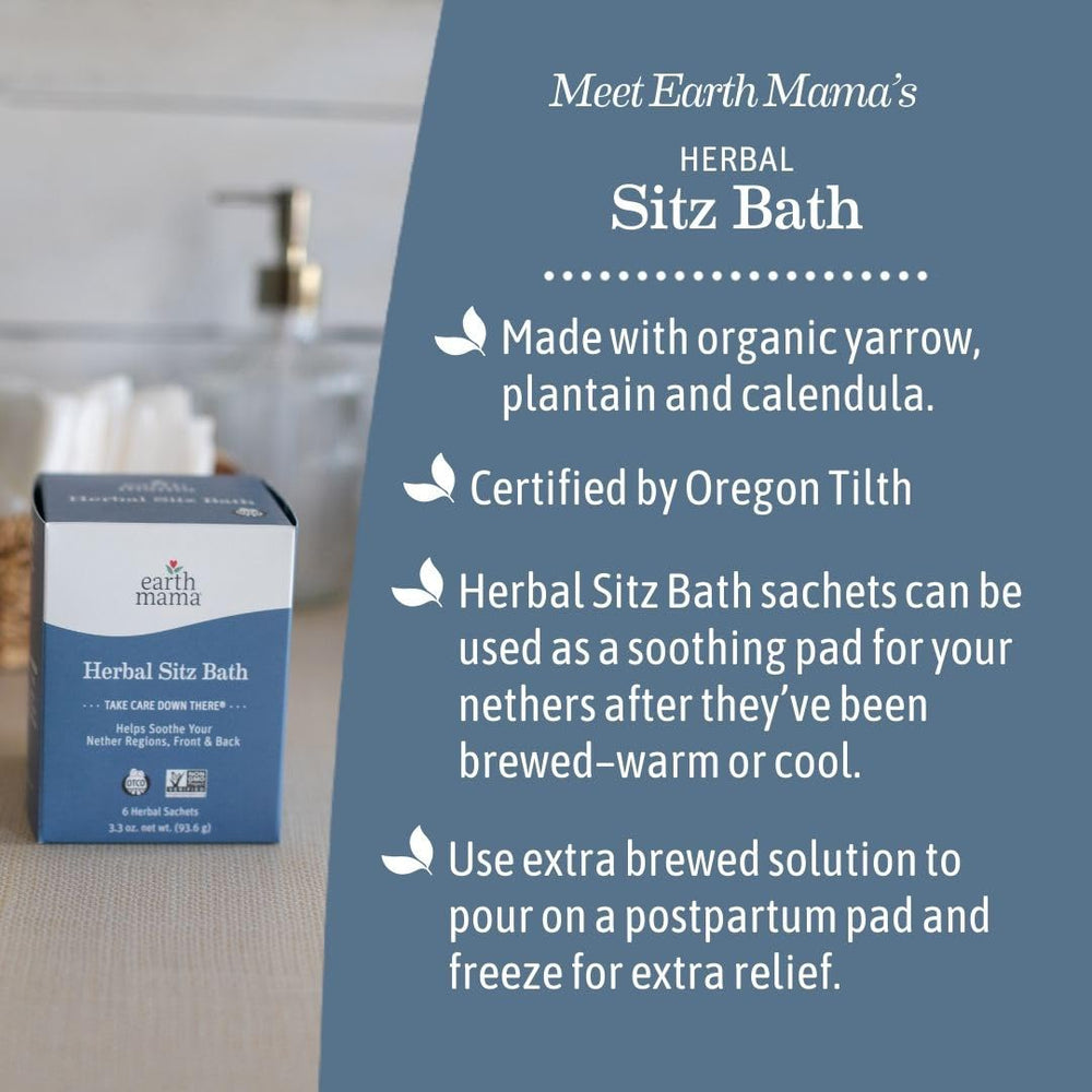 Earth Mama herbal sitz bath postpartum-essentials triple care panel