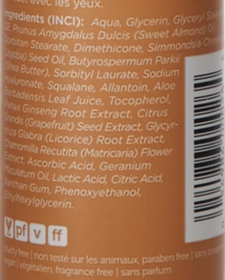 Earth Science Almond Aloe fragrance-free moisturizer texture swatch reveals lightweight, quick-absorbing finish