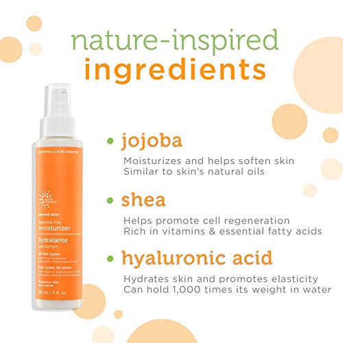 Earth Science fragrance-free almond-aloe moisturizer jar close-up reveals creamy, fragrance-free comfort for daily use.