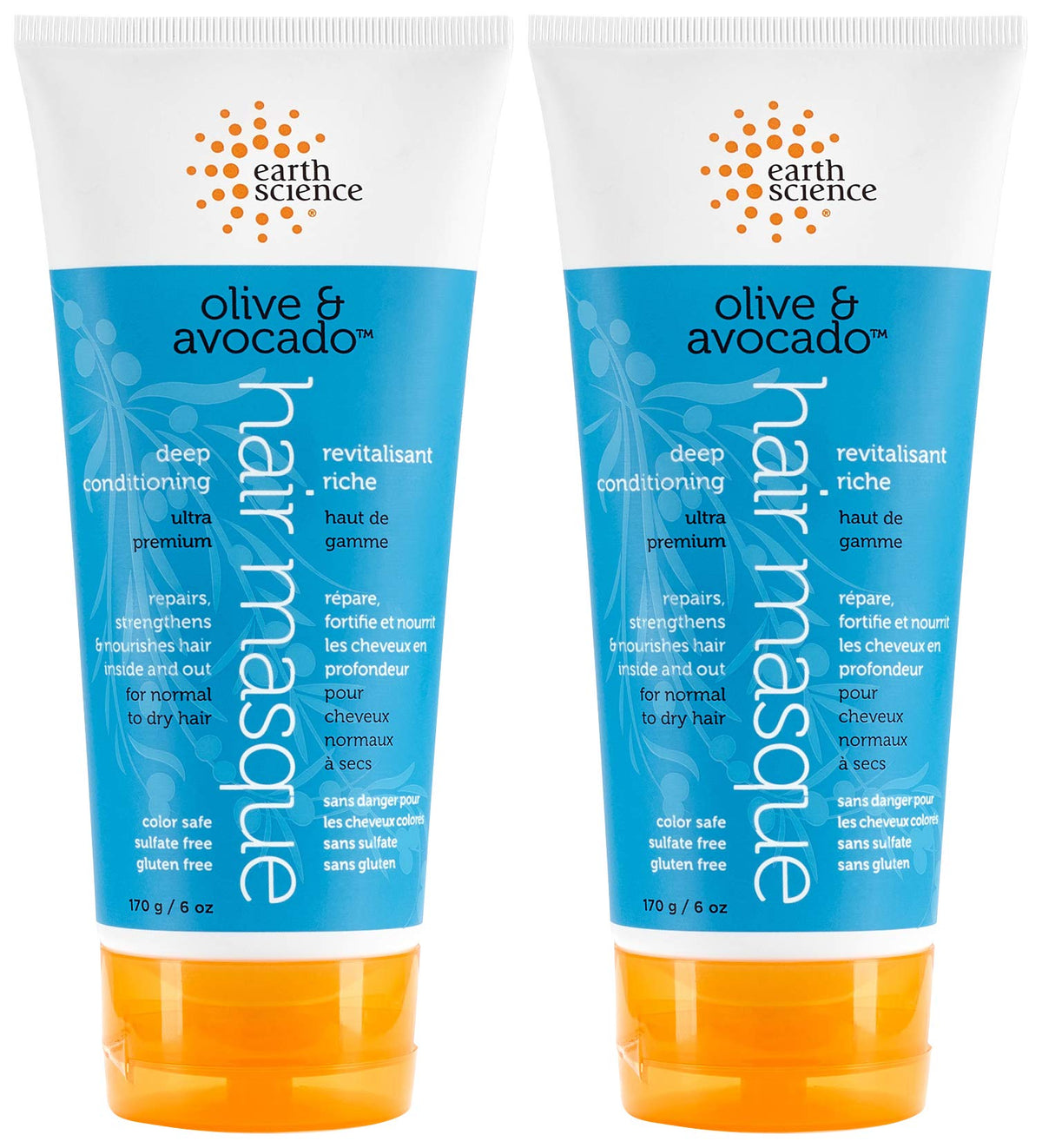 Earth Therapeutics Earth Science Olive & Avocado Hair Masque pack boosts moisture and manageability