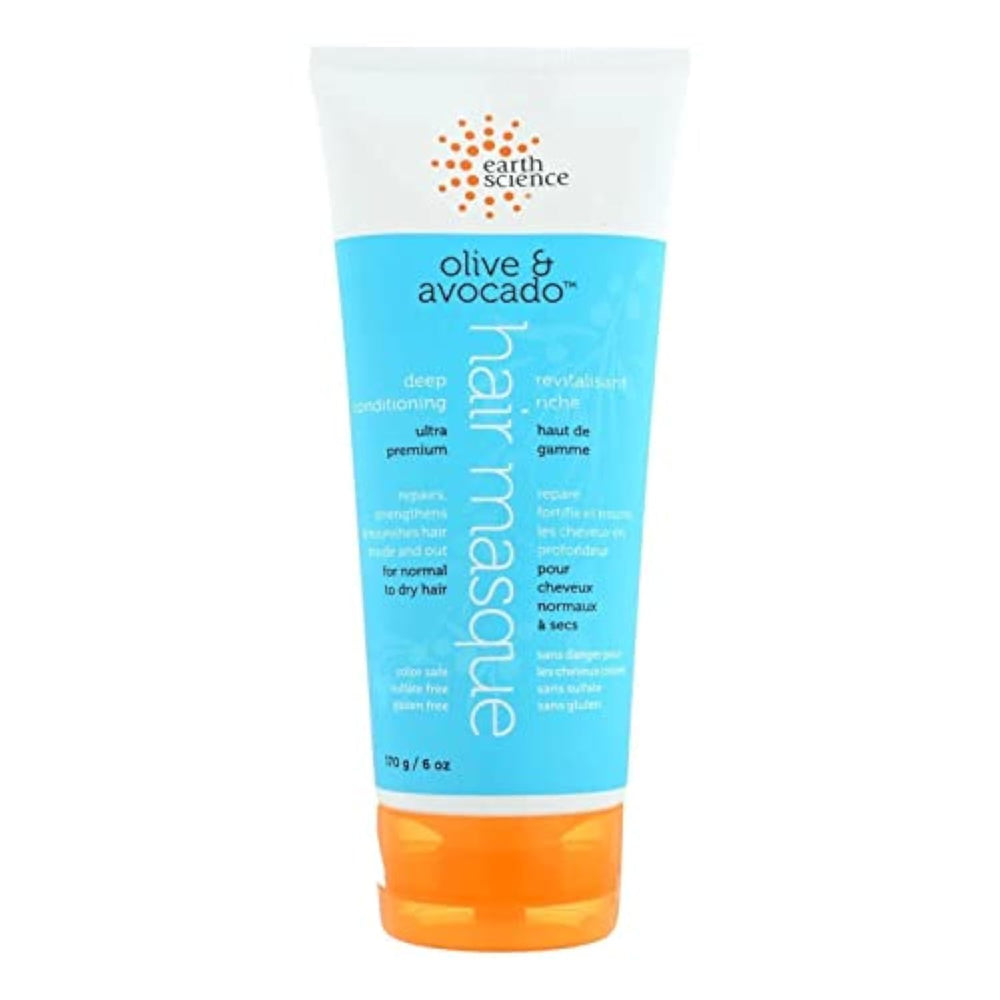 Earth Therapeutics Olive Avocado Deep Conditioning Masque jar for smoother, more manageable hair.
