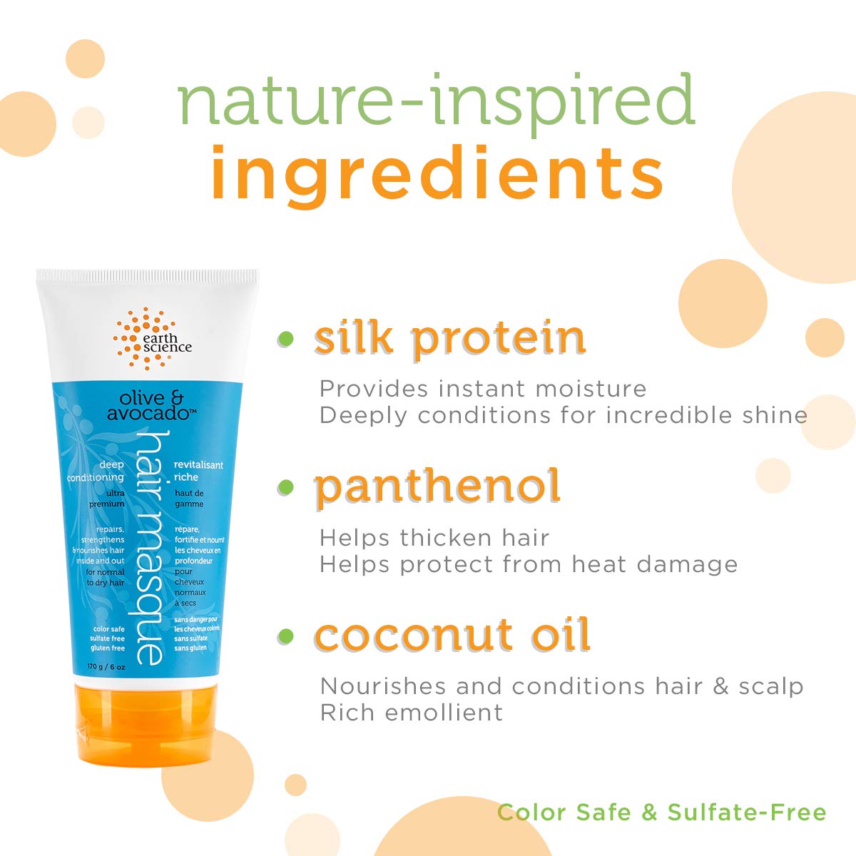 Silk protein rich Earth Science masque adds strength and shine