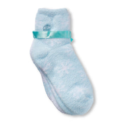 Earth Therapeutics Thera-Soft socks, baby blue sideview, gentle relaxation for tired feet.