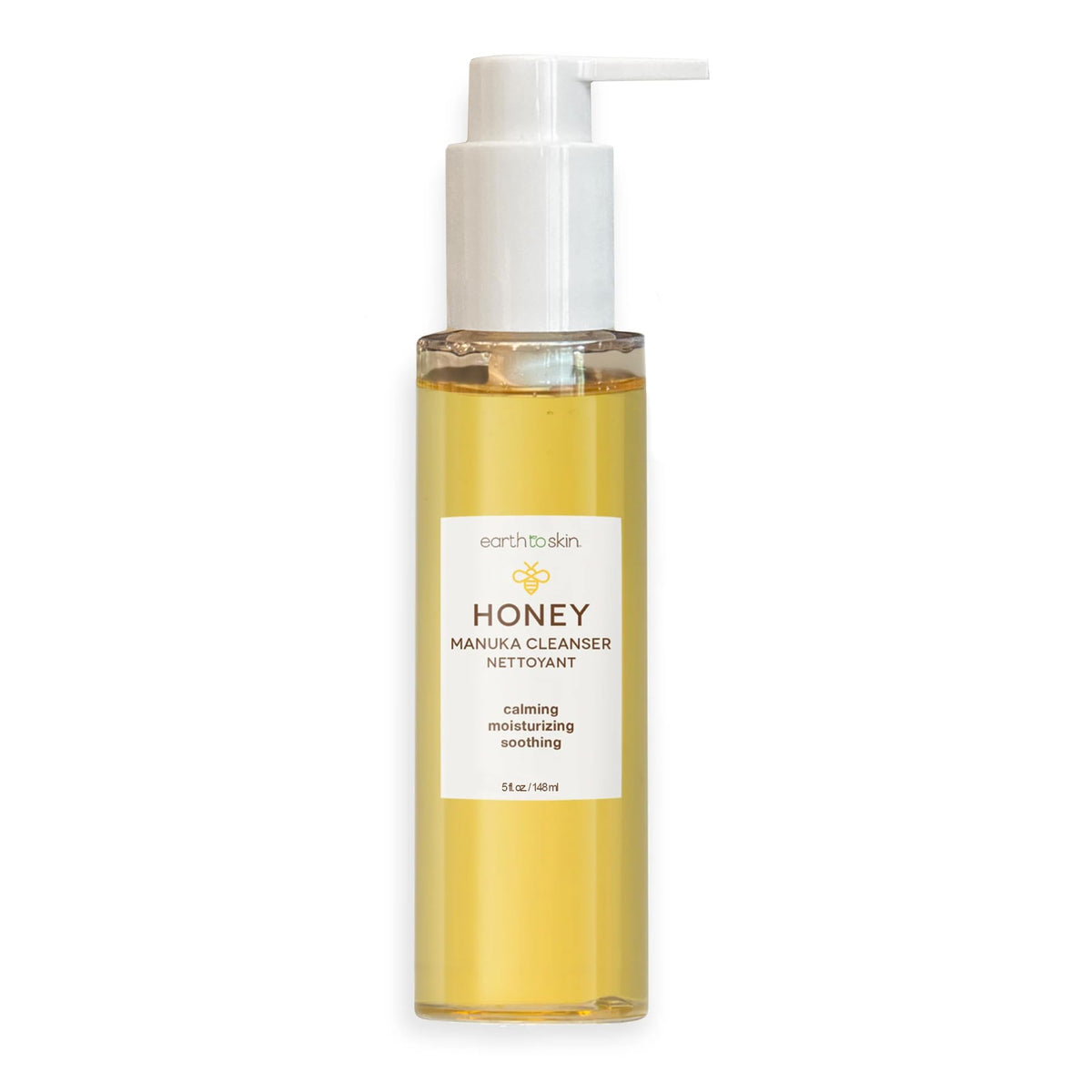 Earth To Skin Honey Manuka Face Cleanser bottle demonstrates hydrating daily cleanse for sensitive skin.