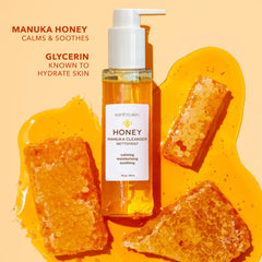 Earth To Skin Honey Manuka Face Cleanser pour shows gentle lather for delicate skin.