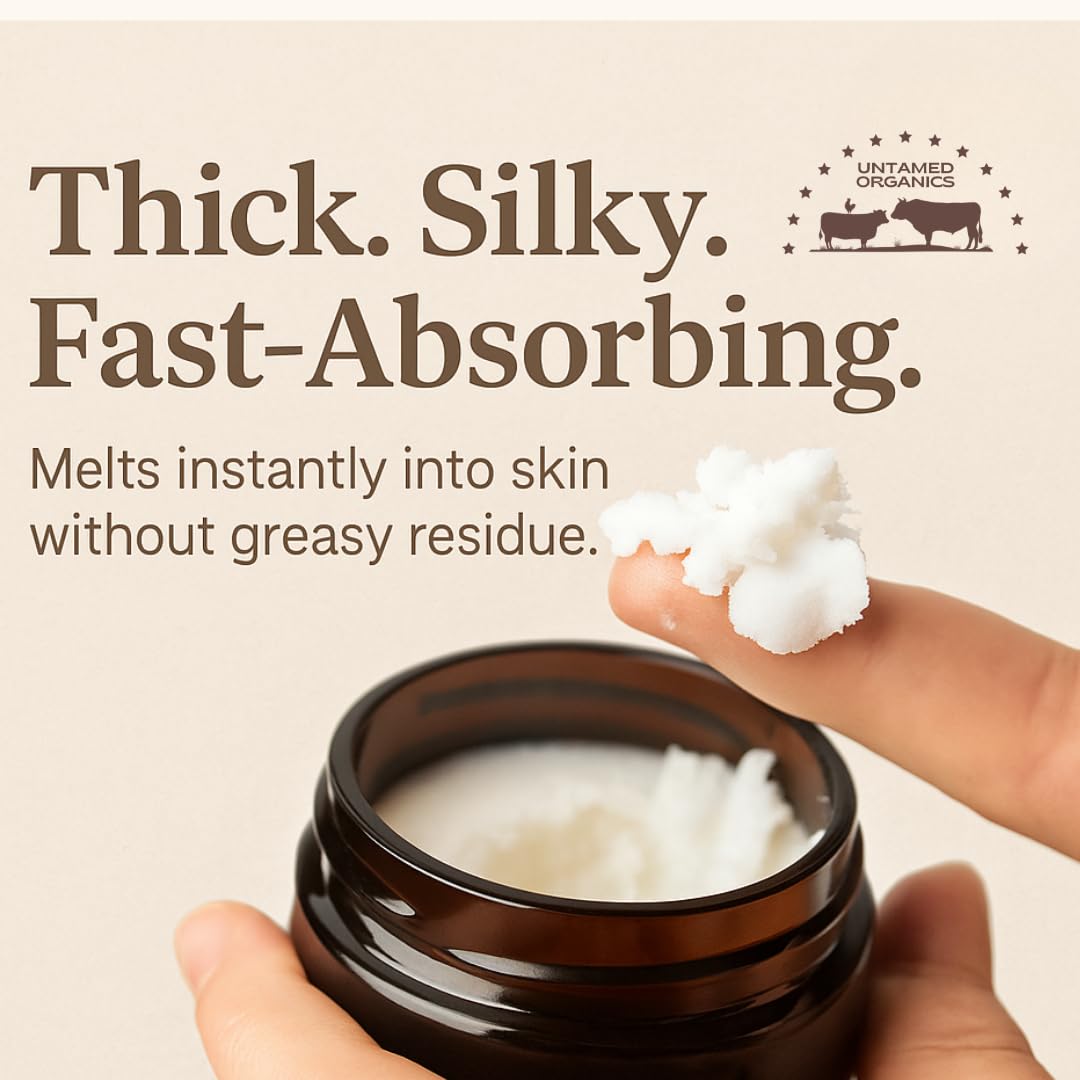 Earthborn Organics tallow balm texture swirl showcases rich, nourishing skin barrier support