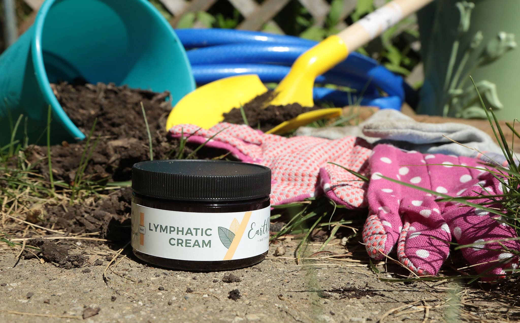 Earthley Wellness Lymphatic Cream with calendula flowers and soothing botanicals