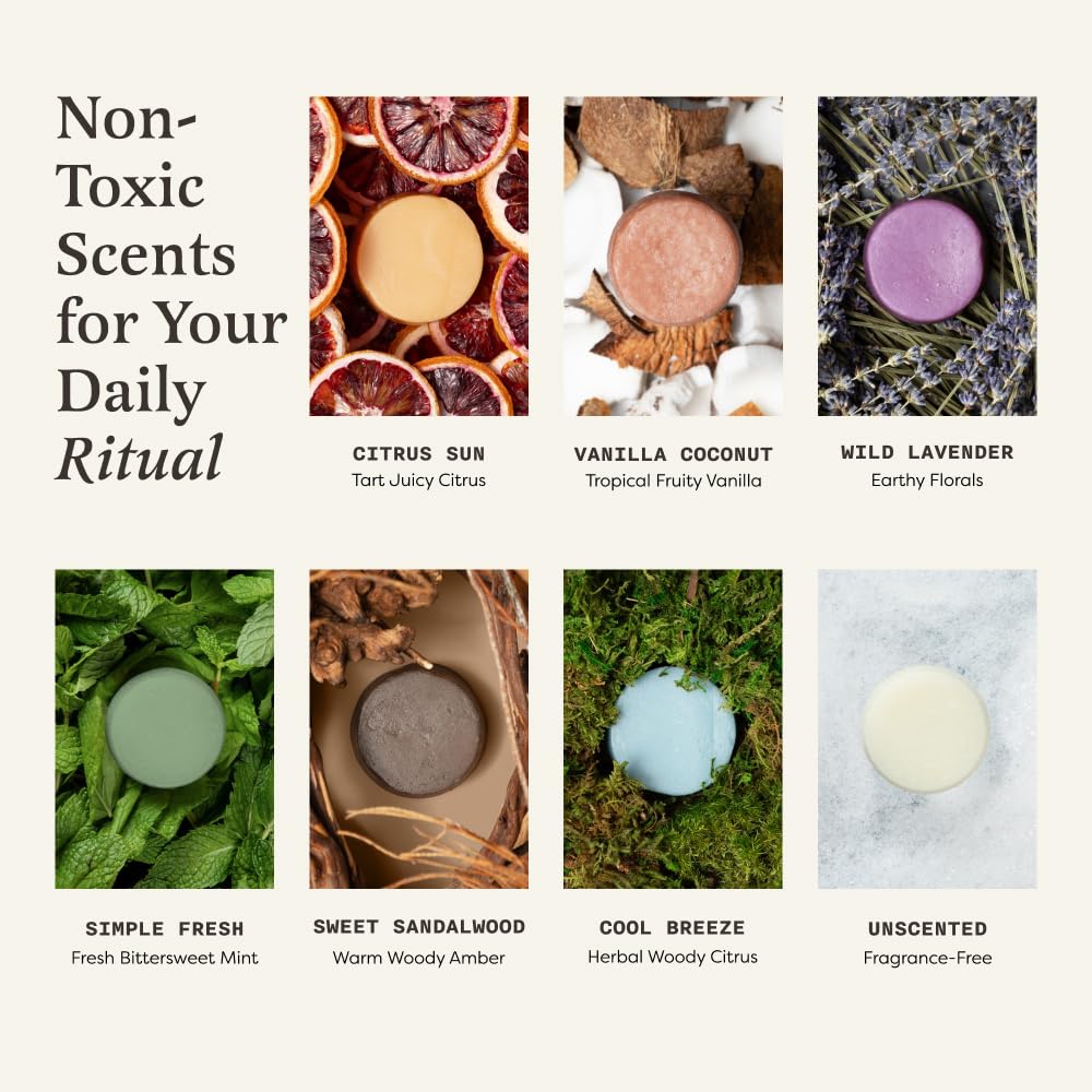The Earthling Co. conditioner bar fragrance-free label signals gentle care for sensitive skin.