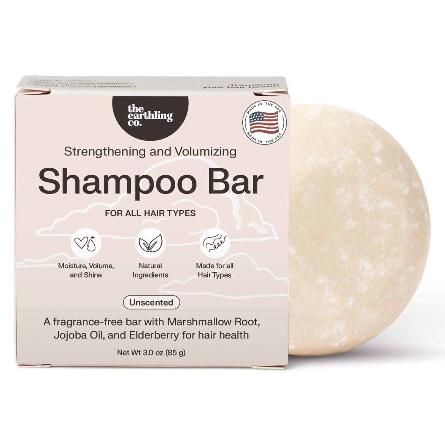 The Earthling Co. Shampoo Bar lather shows rich cleansing for soft, resilient hair